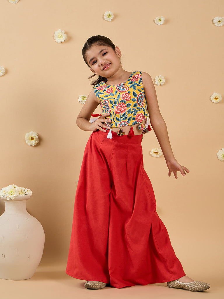 2-Piece Red Top & Palazzo Set (IW25007705)