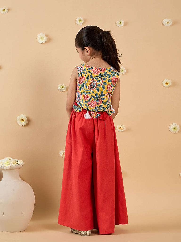 2-Piece Red Top & Palazzo Set (IW25007705)