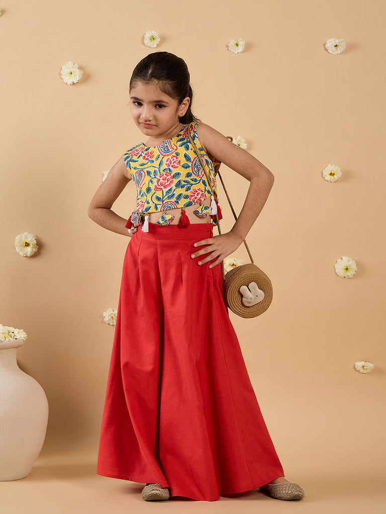 2-Piece Red Top & Palazzo Set (IW25007705)