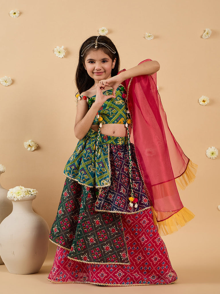 2-Piece Multi-Color Kota Lehenga And Choli (L25011215)