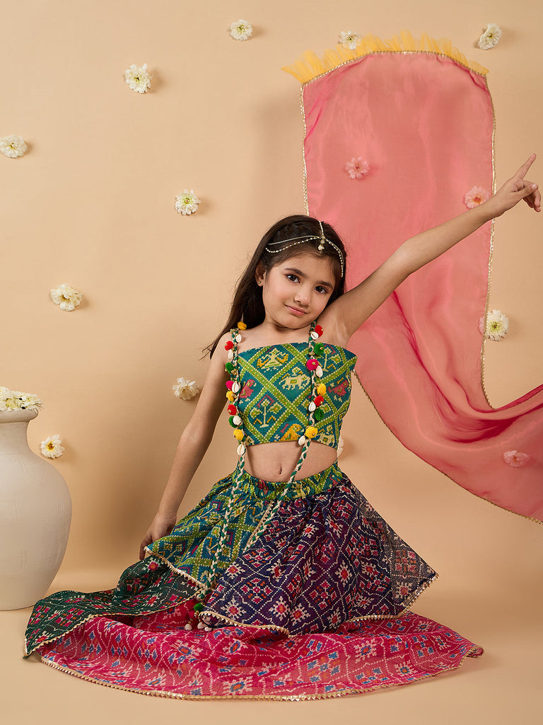 2-Piece Multi-Color Kota Lehenga And Choli (L25011215)