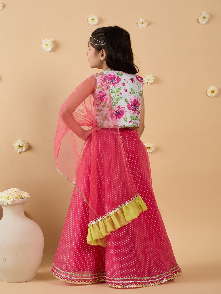 3-Piece Magenta Lehenga, Choli And Dupatta (L25012723)