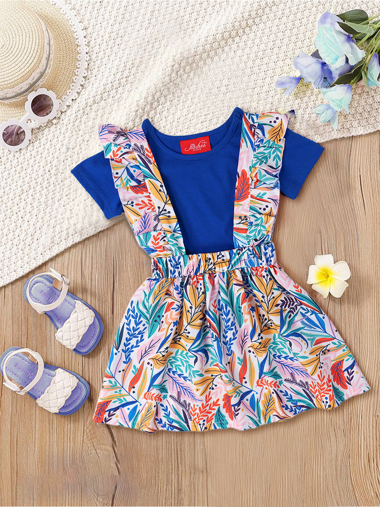 2-Piece Multi-Color Printed Top & Skirt Set (SK25000401)