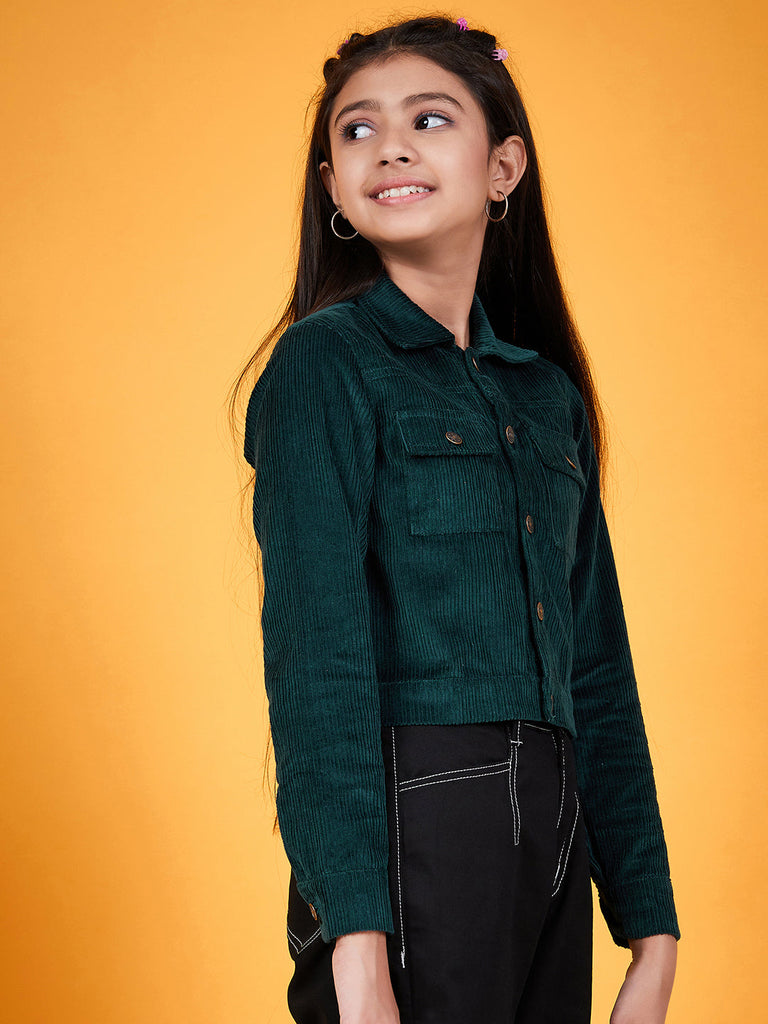 Girls Corduroy Tailored Jacket (jk-green)