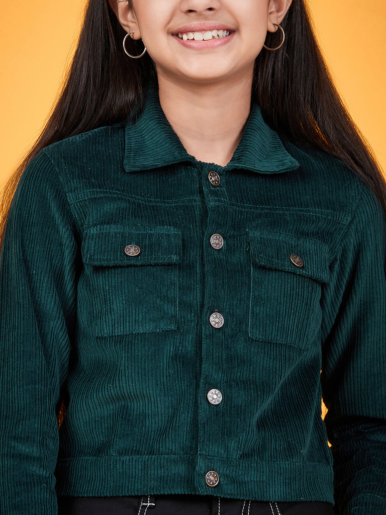 Girls Corduroy Tailored Jacket (jk-green)