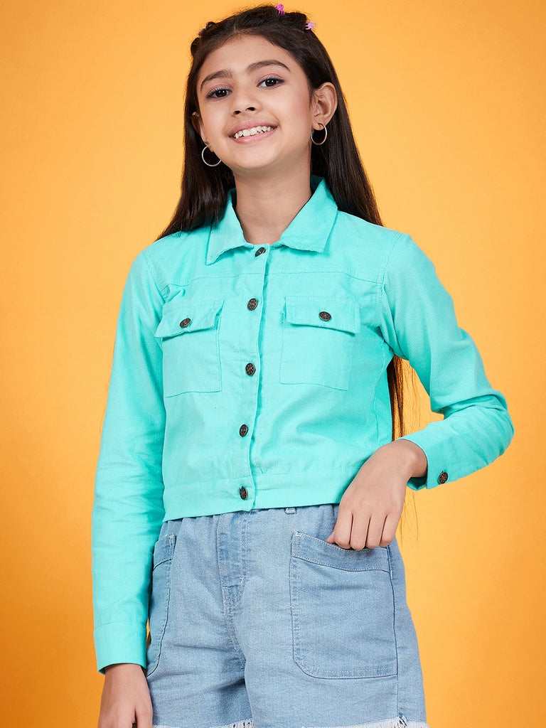 Girls Corduroy Tailored Jacket (jk-turq)